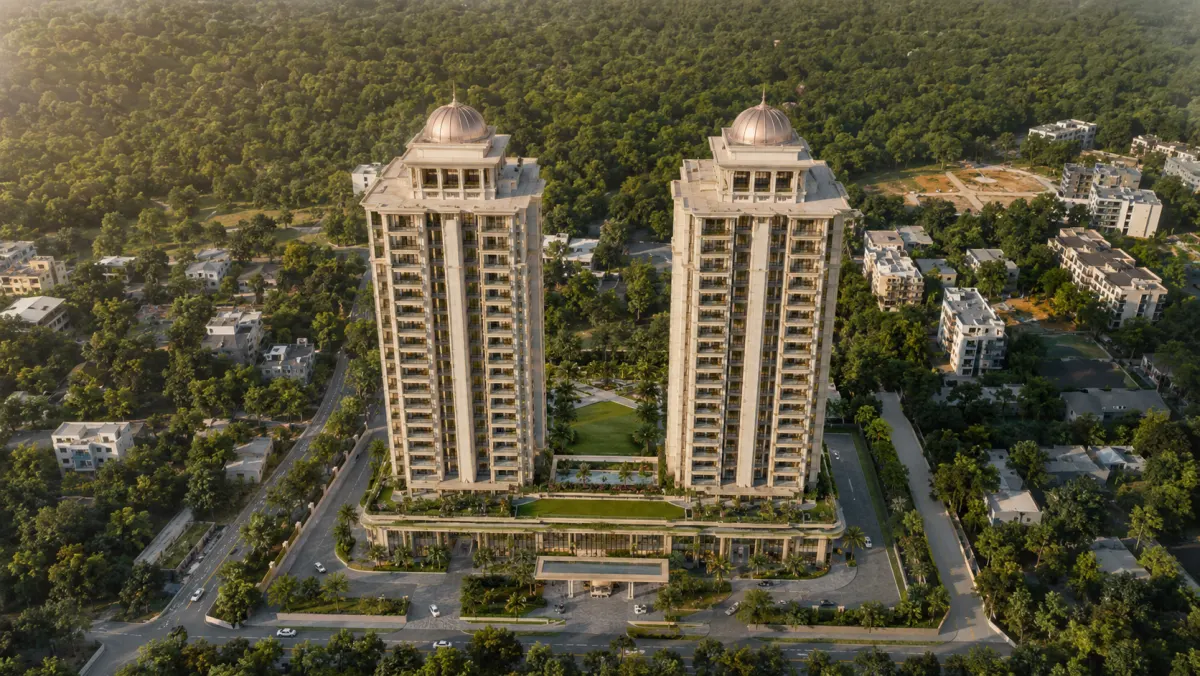Aerial view of Purva Diamond Vajarahalli site at Kanakapura Road, South Bangalore